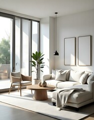 Modernes skandinavisches Interieur in einem Neubau