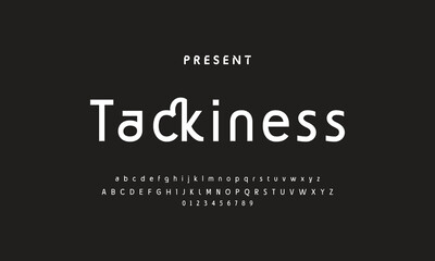 Luxury modern clean font, abstract geometric letter set typeface