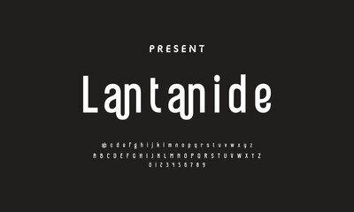 Luxury modern clean font, abstract geometric letter set typeface