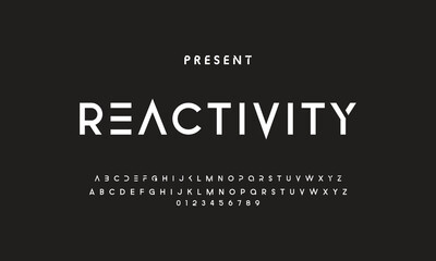 Luxury modern clean font, abstract geometric letter set typeface