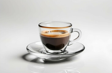 Naklejka premium Glass cup of espresso coffee isolated on white background
