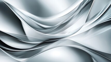 Abstract Silver Curves Flowing Design