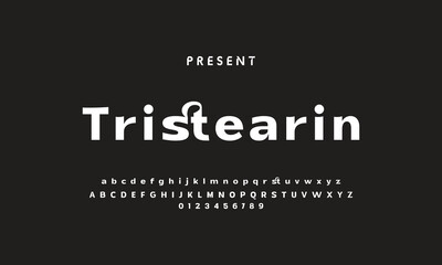 Luxury modern clean font, abstract geometric letter set typeface