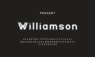 Luxury modern clean font, abstract geometric letter set typeface