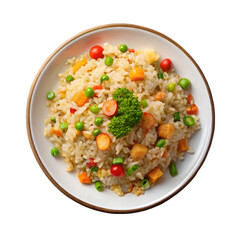 plate of fried rice isolated on transparent background