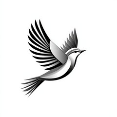 Fototapeta premium Design of metal bird flying icon logo illustration isolated on white background