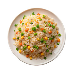 plate of fried rice isolated on transparent background