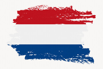 Dutch flag, paint stroke design, off white background