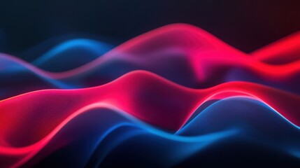 Obraz premium Blurred gradient with flowing red and blue waves, creating a futuristic design for presentations.