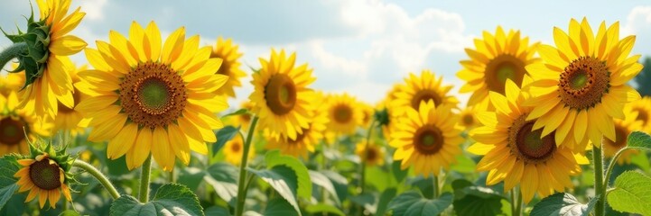 Fototapeta premium Sunflowers in rustic white setting, sunny day, petals, sunny, background