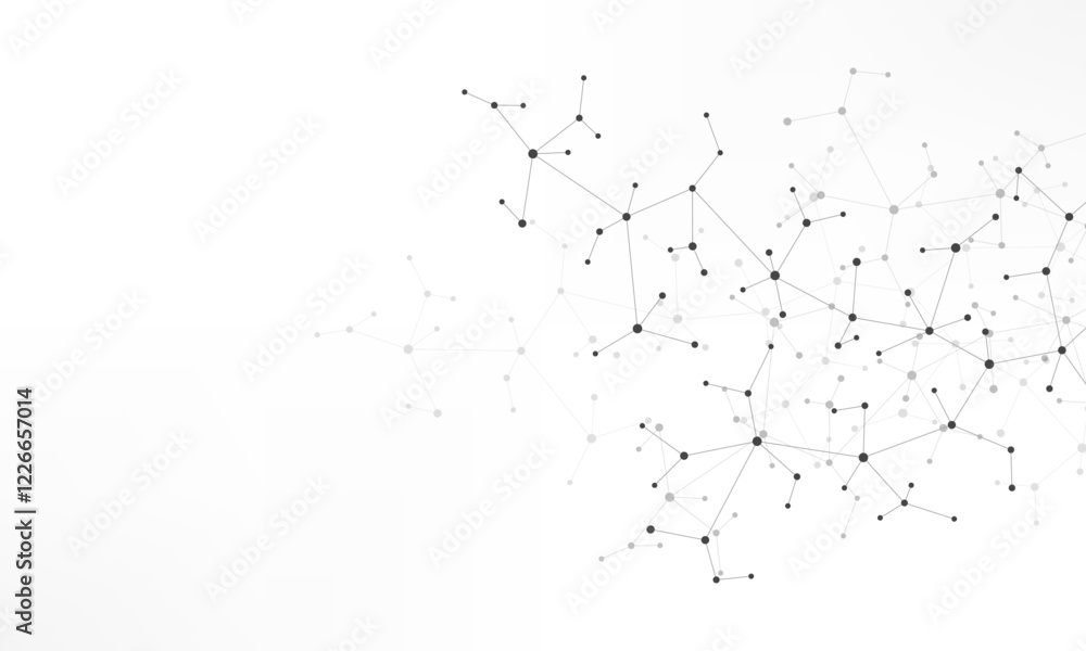 Wall mural molecular structure and genetic engineering, molecules dna, neural network, scientific research. abs