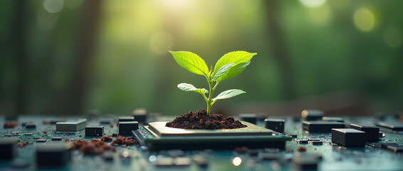 motherboard and Tech plant growing