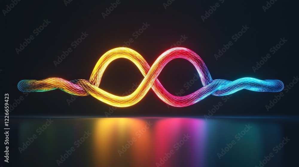 Poster a symbolic glowing unity symbol indicating in pride concept