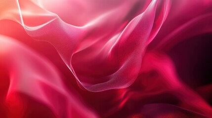 Obraz premium Bold red and pink fluid gradient with dynamic waveforms, creating a powerful and vibrant business template.