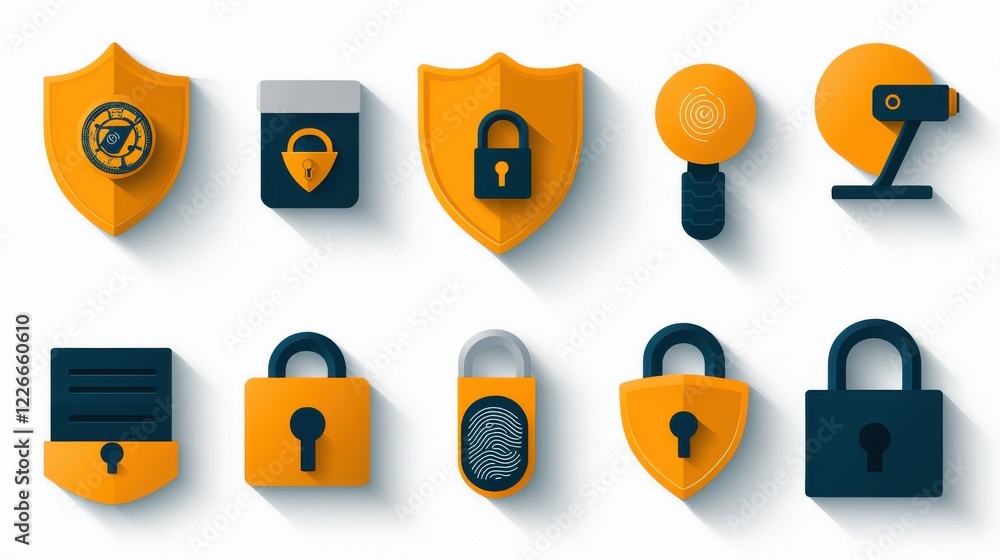 Aufkleber Enhancing personal security a comprehensive collection of icons for shield protection standards in digital environments