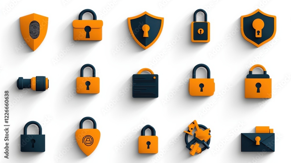 Aufkleber Enhancing personal security icon collection for shield protection standards in digital environments
