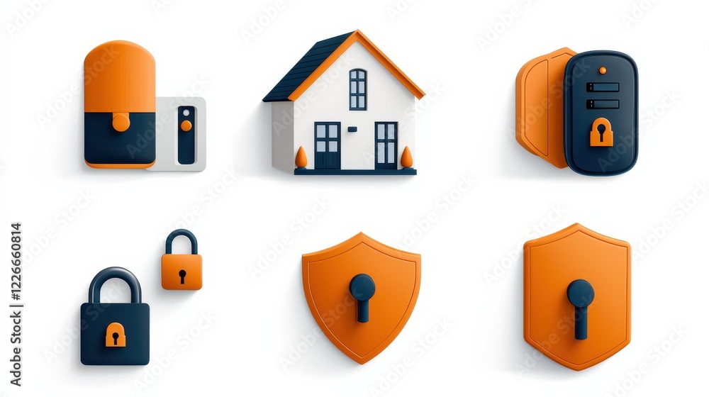 Aufkleber enhance your home security six essential icons for alarm pad standards residential settings graphic 