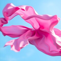 "Flowing Pink Fabric Floating in the Air – Light, Elegant, and Graceful with Soft Waves and a Dreamy, Weightless Motion"

