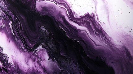 Abstract Purple and Black Swirling Paint Texture