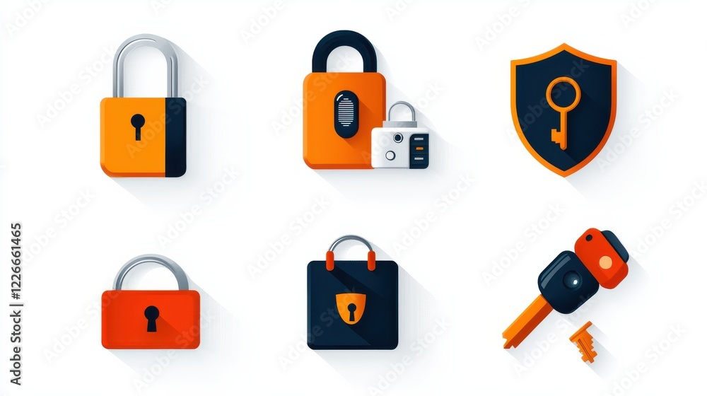 Aufkleber Implementing six security icons for access control finger standards in digital environments