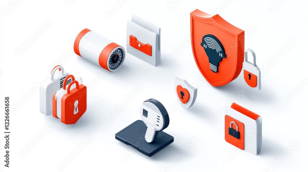 Poster exploring six essential cybersecurity tools firewall encryption and standards in a digital landscape