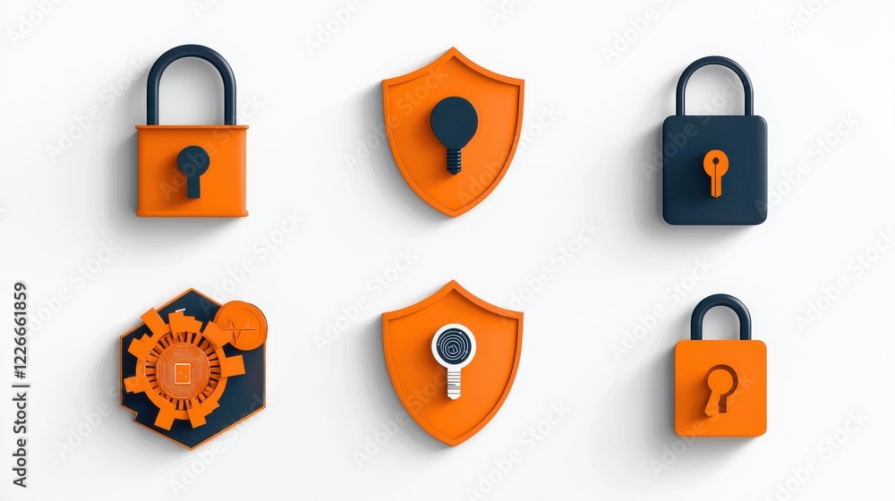 Fototapete enhancing network security exploring icons of firewall vpn and standards in cyber defense strategies