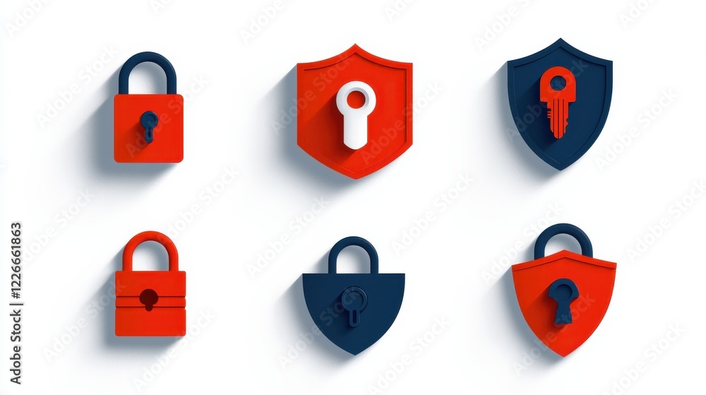 Fototapete enhancing cybersecurity exploring icons of six network security elements including firewall vpn and 