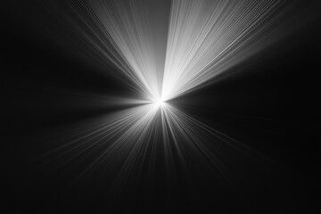 Abstract Light Rays Emerging from a Dark Background in Monochrome