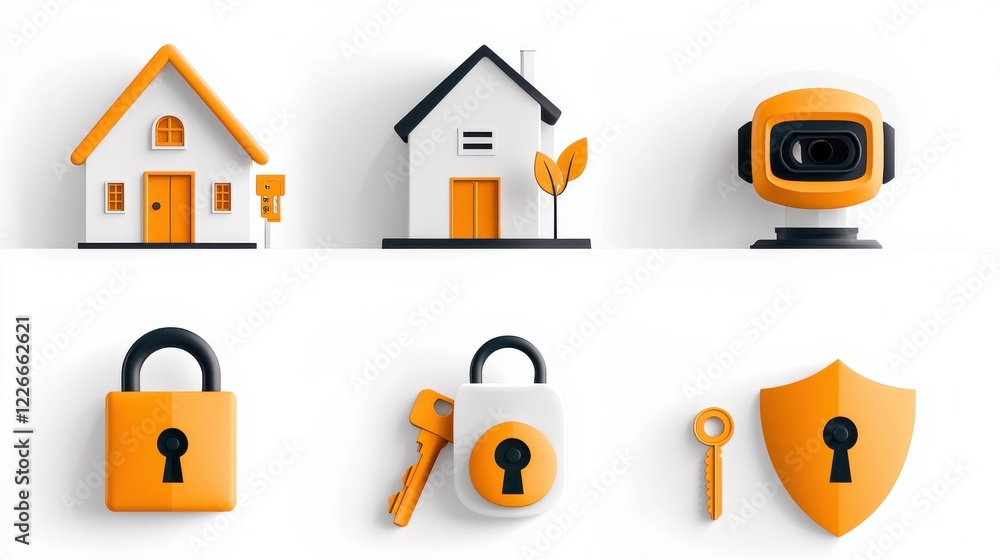 Leinwandbilder enhancing security monitoring exploring six key tools with padlock icons digital environment graphic