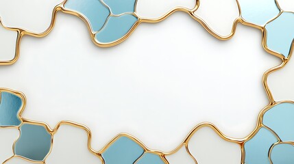 Abstract Gold And Blue Organic Frame Design