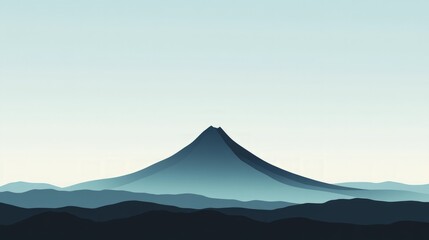 Serene Mountain Landscape with Soft Color Gradients at Dawn