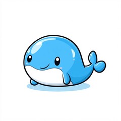 Obraz premium blue whale cartoon