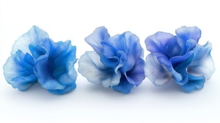 Vivid blue blooms in dreamy detail, radiating surreal beauty and tranquility.