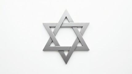 Silver Star of David symbol displayed on a white background, representing Jewish identity and heritage
