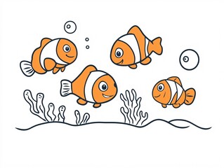 vector illustration of an orange fish