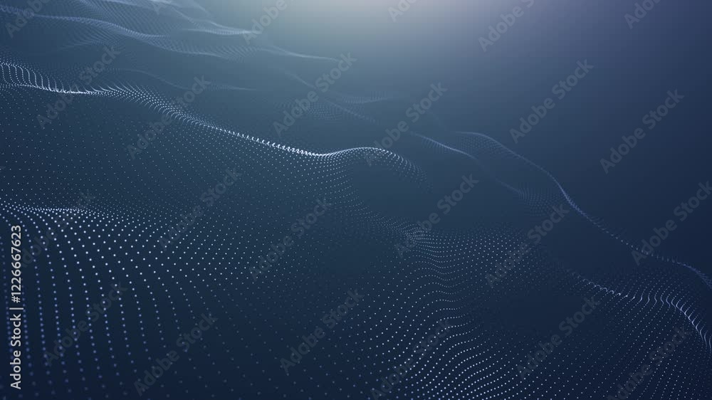 Poster wave line animation background. innovative tripcode form use digital line wave particular animation 