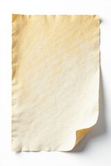 Obraz premium Two pieces of textured cream paper, angled, isolated on white , invitation, clean, template