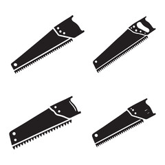 High-Quality Vector Silhouette of a Saw on White Background