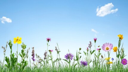 Vibrant wildflowers in a sunny meadow