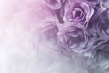 Fototapeta premium Soft lavender roses in a dreamy haze, creating a serene atmosphere perfect for floral-themed designs