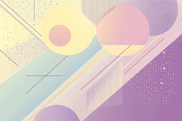 Abstract geometric design with pastel circles and lines creating a modern artistic background