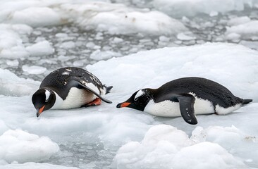 Fototapeta premium penguin in antarctica