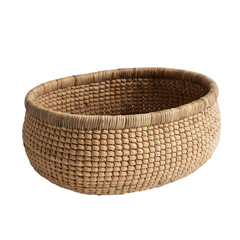 Woven Oval Storage Basket Isolated on Transparent Background