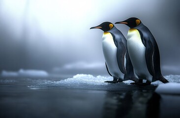 Fototapeta premium penguin in the snow