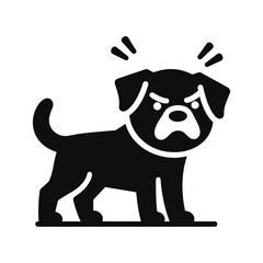 Angry Pug Silhouette Icon