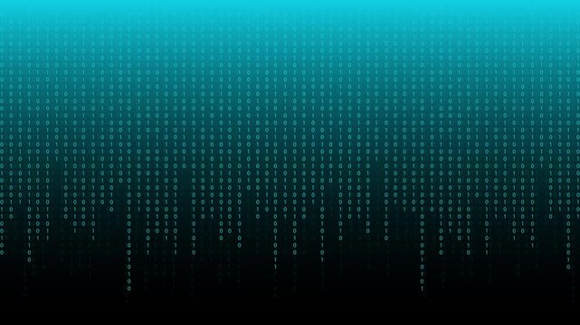Binary coding 0 1 information and data protection safety security blue graphic
