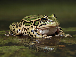 Fototapeta premium bullfrog in the river