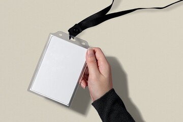 Blank exhibition badge, event pass, corporate identity