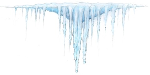 Icicles Melting Dripping Blue Ice Cold Wave Artistry Water Drips Chill Winter