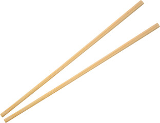 wooden chopsticks isolated on white background